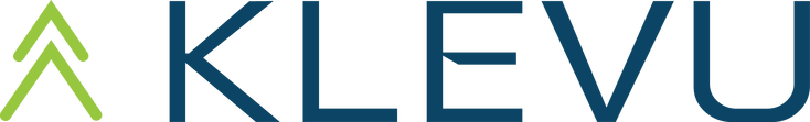 Klevu logo green blue